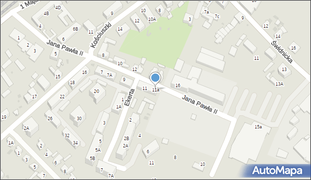 Jaworzyna Śląska, Jana Pawła II, 11a, mapa Jaworzyna Śląska