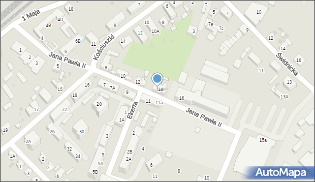 Jaworzyna Śląska, Jana Pawła II, 14A, mapa Jaworzyna Śląska