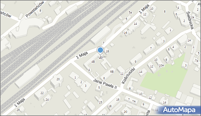 Jaworzyna Śląska, Jana Pawła II, 4D, mapa Jaworzyna Śląska