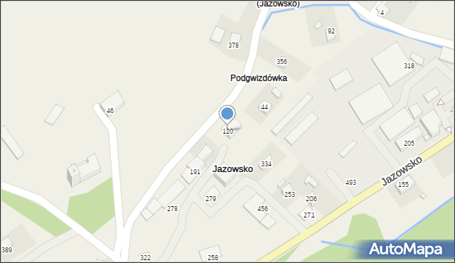 Jazowsko, Jazowsko, 120, mapa Jazowsko