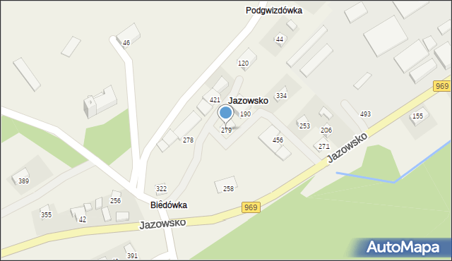 Jazowsko, Jazowsko, 279, mapa Jazowsko