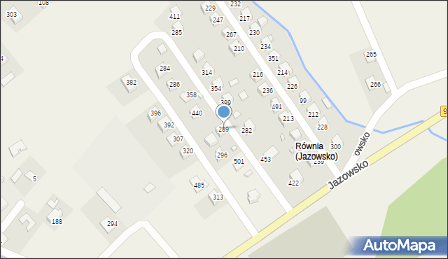 Jazowsko, Jazowsko, 289, mapa Jazowsko