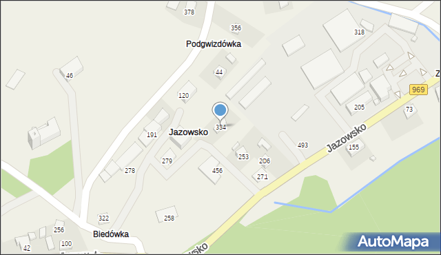 Jazowsko, Jazowsko, 334, mapa Jazowsko