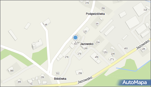 Jazowsko, Jazowsko, 421, mapa Jazowsko