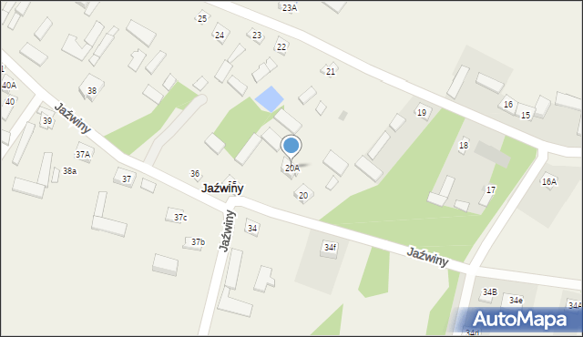 Jaźwiny, Jaźwiny, 20A, mapa Jaźwiny