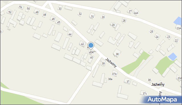 Jaźwiny, Jaźwiny, 40A, mapa Jaźwiny