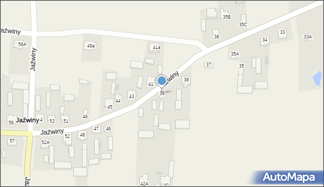 Jaźwiny, Jaźwiny, 39, mapa Jaźwiny