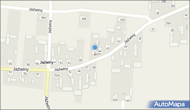Jaźwiny, Jaźwiny, 45, mapa Jaźwiny