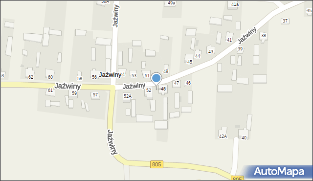 Jaźwiny, Jaźwiny, 50, mapa Jaźwiny