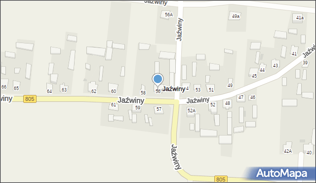 Jaźwiny, Jaźwiny, 56, mapa Jaźwiny