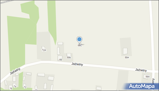 Jaźwiny, Jaźwiny, 69C, mapa Jaźwiny