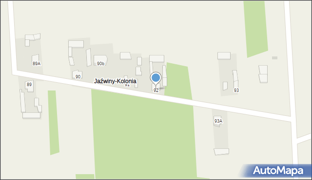 Jaźwiny, Jaźwiny, 92, mapa Jaźwiny