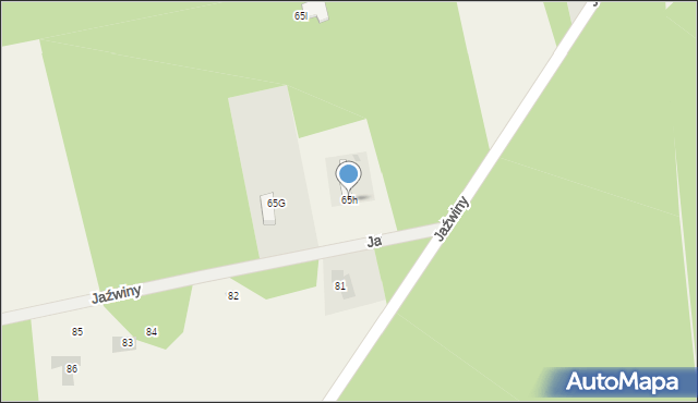 Jaźwiny, Jaźwiny, 65h, mapa Jaźwiny