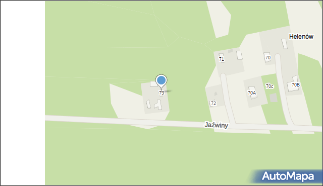 Jaźwiny, Jaźwiny, 73, mapa Jaźwiny