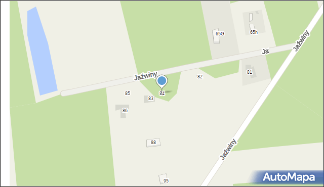 Jaźwiny, Jaźwiny, 84, mapa Jaźwiny