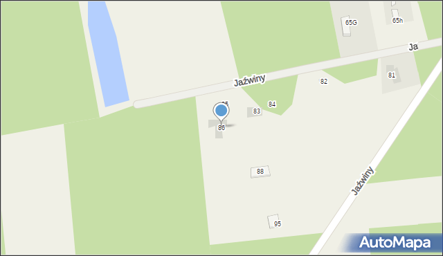Jaźwiny, Jaźwiny, 86, mapa Jaźwiny
