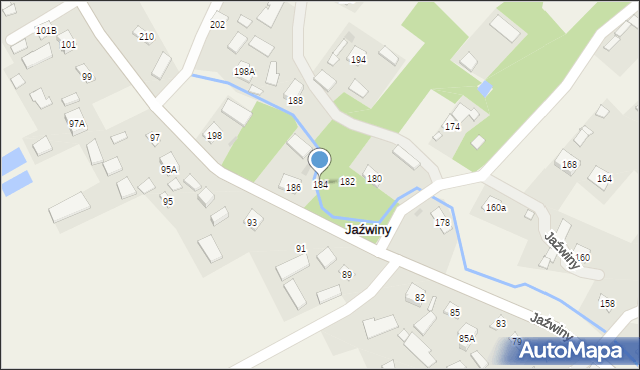 Jaźwiny, Jaźwiny, 184, mapa Jaźwiny