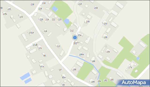 Jaźwiny, Jaźwiny, 202, mapa Jaźwiny