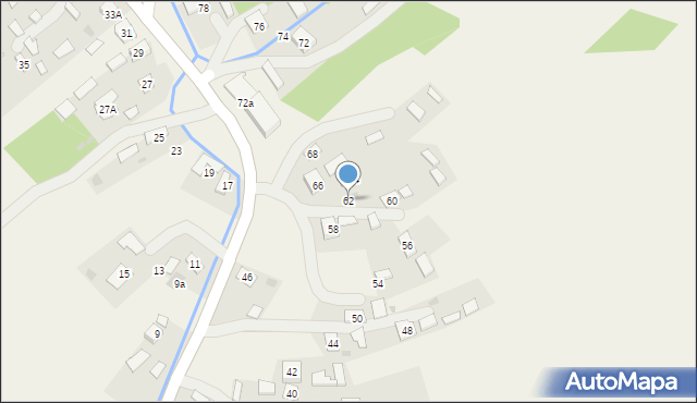 Jaźwiny, Jaźwiny, 62, mapa Jaźwiny