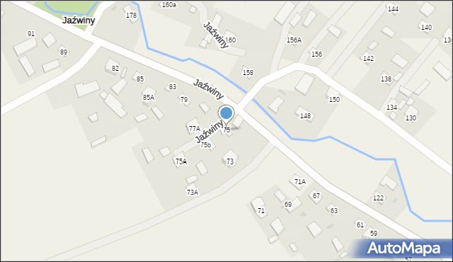 Jaźwiny, Jaźwiny, 75, mapa Jaźwiny