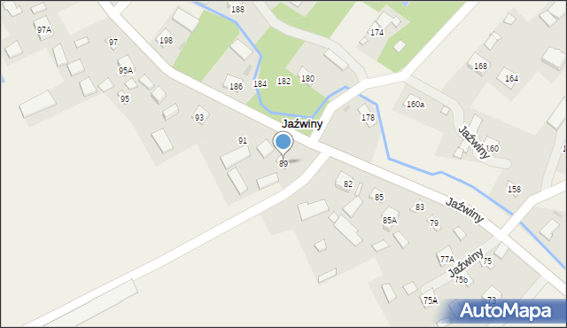 Jaźwiny, Jaźwiny, 89, mapa Jaźwiny