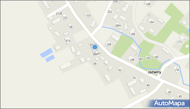 Jaźwiny, Jaźwiny, 95A, mapa Jaźwiny