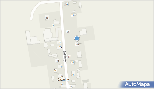 Jaźwiny, Jaźwiny, 16a, mapa Jaźwiny