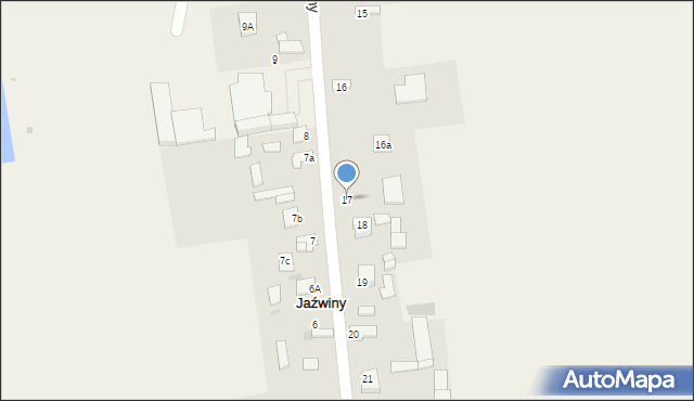 Jaźwiny, Jaźwiny, 17, mapa Jaźwiny