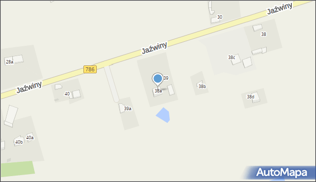 Jaźwiny, Jaźwiny, 38a, mapa Jaźwiny