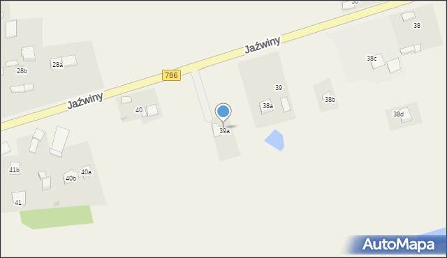Jaźwiny, Jaźwiny, 39a, mapa Jaźwiny