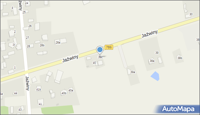 Jaźwiny, Jaźwiny, 39c, mapa Jaźwiny