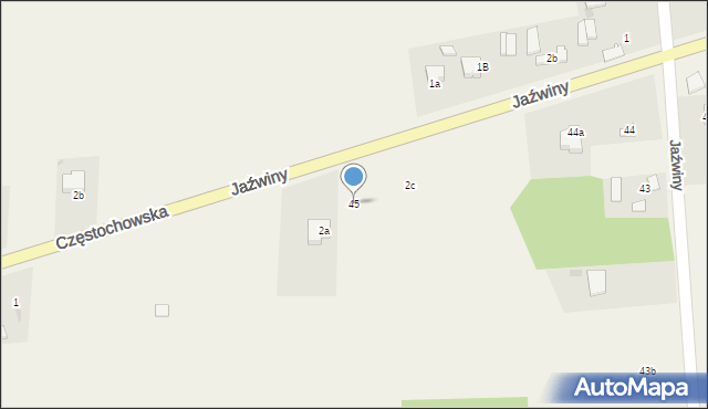 Jaźwiny, Jaźwiny, 45, mapa Jaźwiny