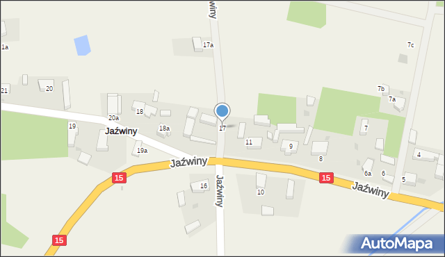 Jaźwiny, Jaźwiny, 17, mapa Jaźwiny