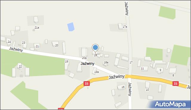 Jaźwiny, Jaźwiny, 18, mapa Jaźwiny