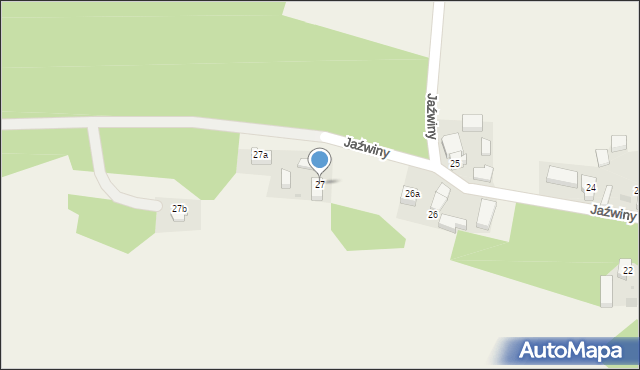 Jaźwiny, Jaźwiny, 27, mapa Jaźwiny