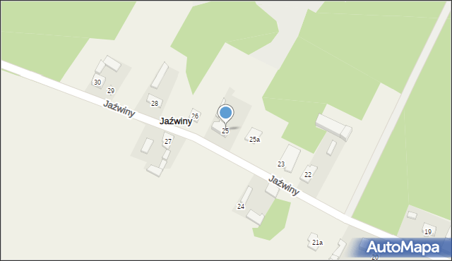 Jaźwiny, Jaźwiny, 25, mapa Jaźwiny