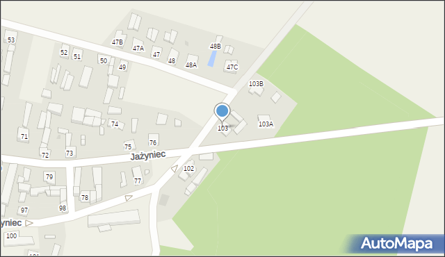 Jażyniec, Jażyniec, 103, mapa Jażyniec