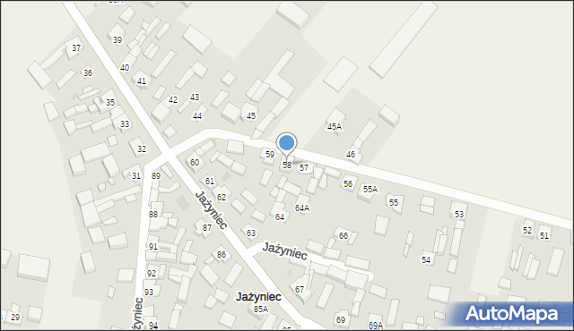 Jażyniec, Jażyniec, 58, mapa Jażyniec