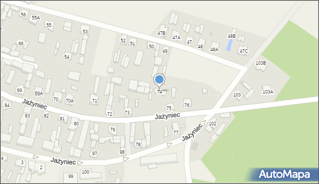 Jażyniec, Jażyniec, 74, mapa Jażyniec