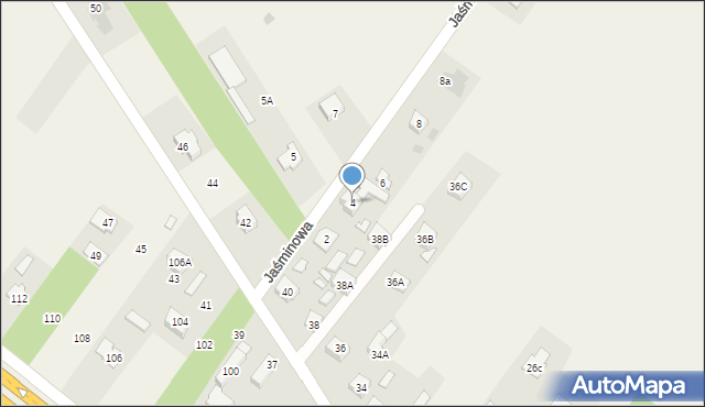 Jedlińsk, Jaśminowa, 4, mapa Jedlińsk