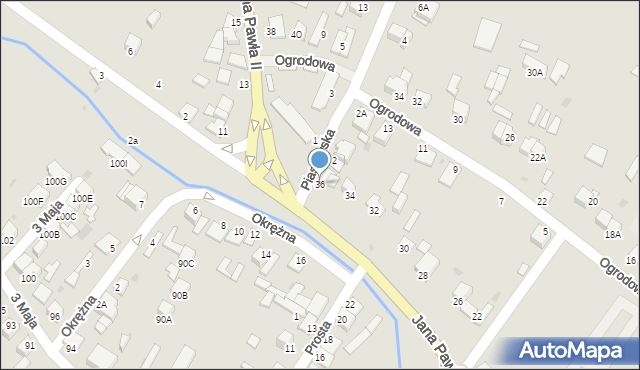 Jędrzejów, Jana Pawła II, 36, mapa Jędrzejów