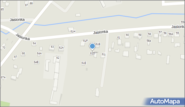 Jędrzejów, Jasionka, 61D, mapa Jędrzejów