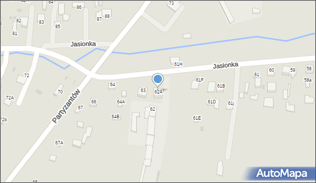 Jędrzejów, Jasionka, 62A, mapa Jędrzejów