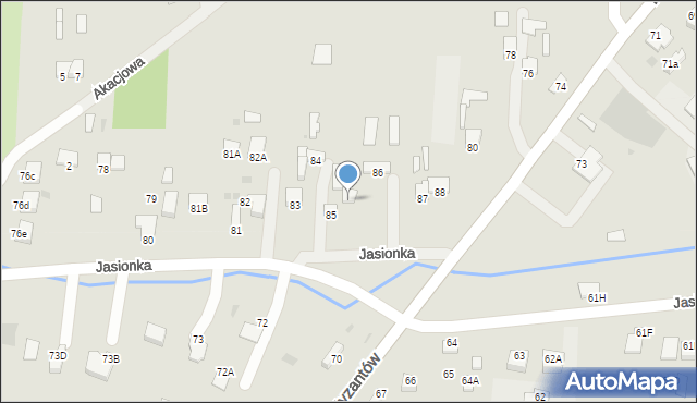 Jędrzejów, Jasionka, 85A, mapa Jędrzejów
