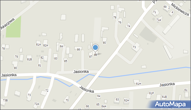 Jędrzejów, Jasionka, 88, mapa Jędrzejów