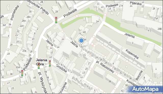 Jelenia Góra, Jasna, 2, mapa Jelenia Góra