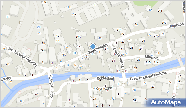 Jelenia Góra, Jagiellońska, 11, mapa Jelenia Góra