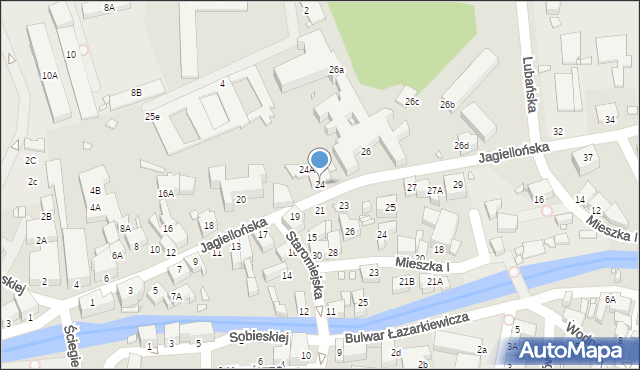 Jelenia Góra, Jagiellońska, 24, mapa Jelenia Góra