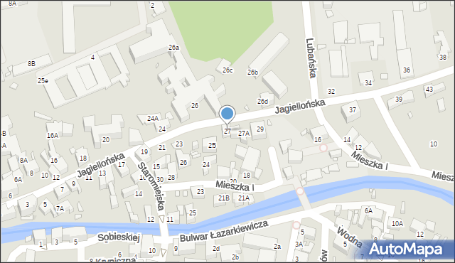 Jelenia Góra, Jagiellońska, 27, mapa Jelenia Góra