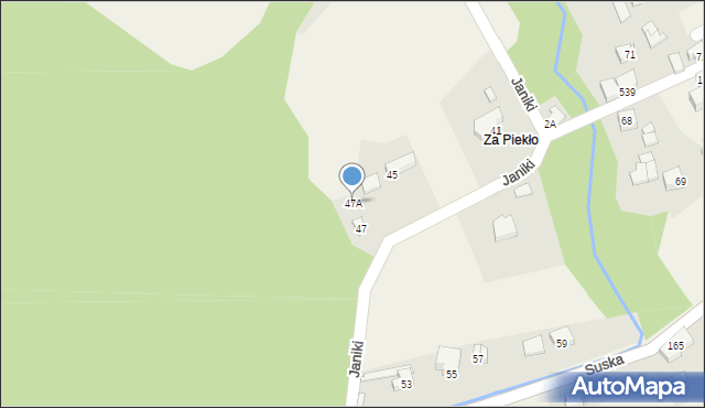 Jeleśnia, Janiki, 47A, mapa Jeleśnia